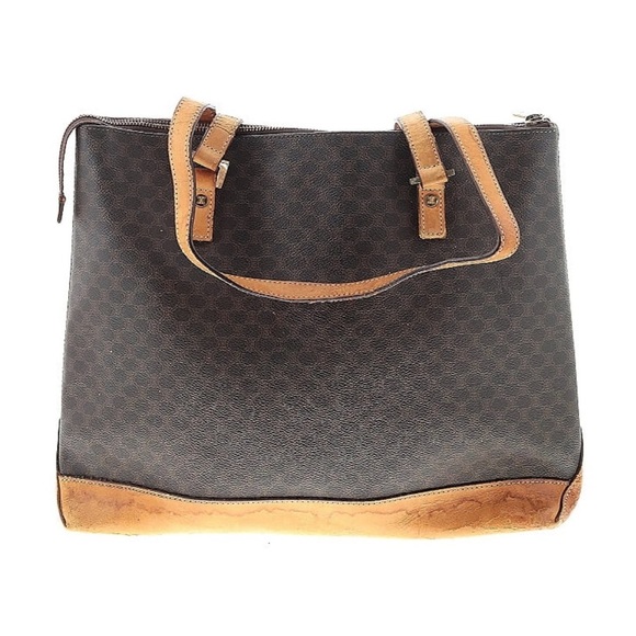 Celine Macadam Coated Canvas Leather Vintage Tote Bag - Picture 1 of 15